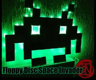 Floppy Disc Space Invader Wall Deco