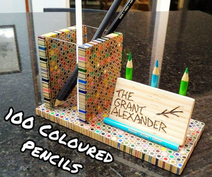 100 Colored Pencil Desk Organizer