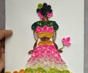 Paper Quilled Flower Girl Decor