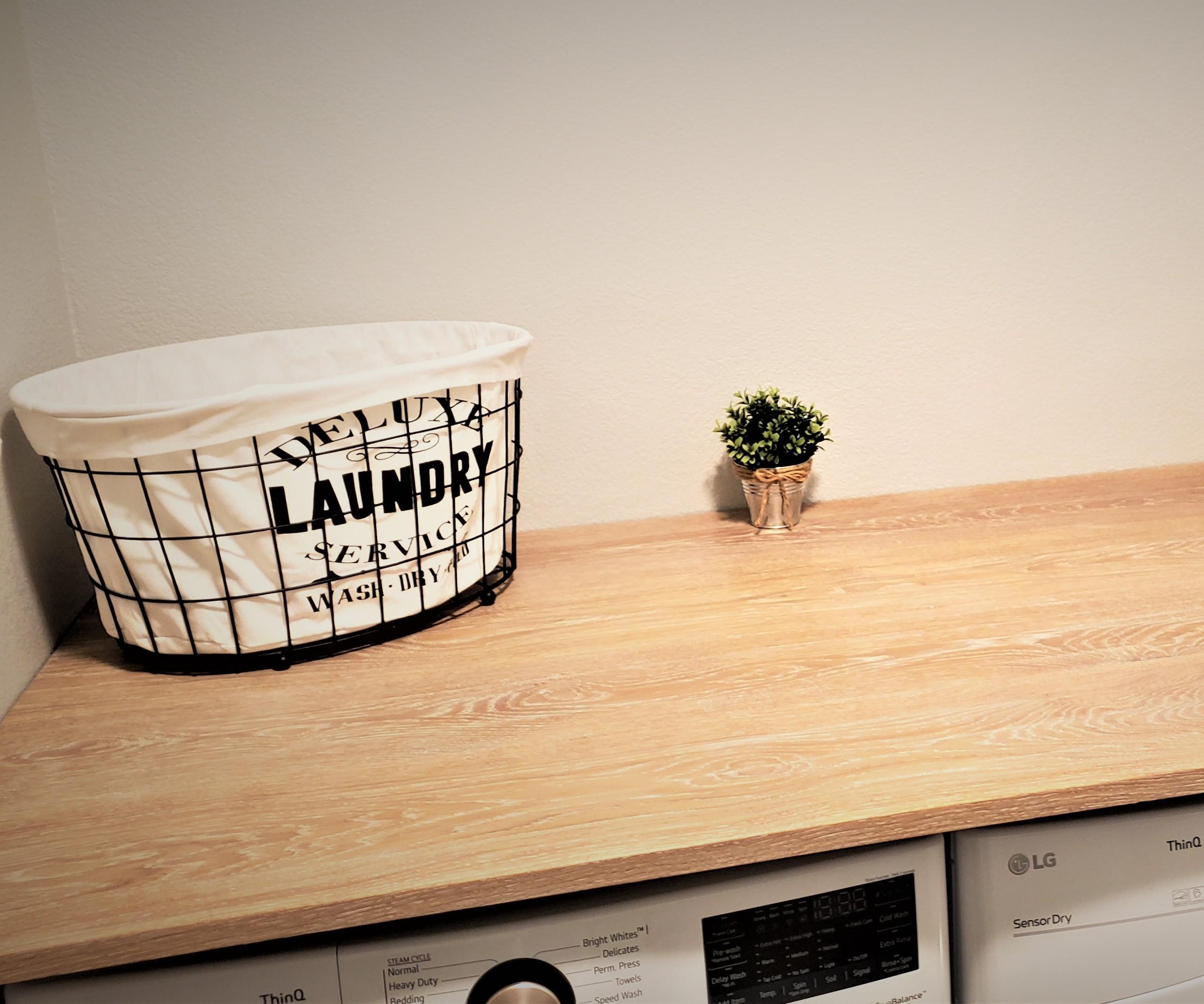 DIY White Oak Laundry Countertop
