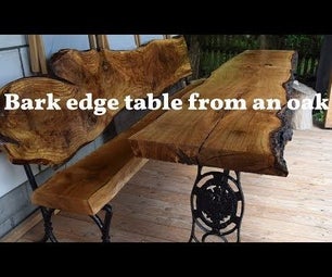Bark Edge Oaken Table - Very Easy and Cool Looking