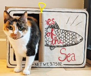 Cardboard "Sardine Can" Cat Hideout