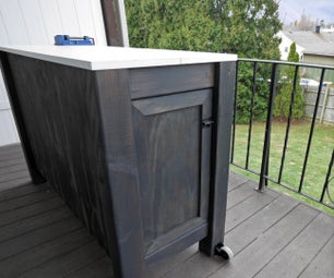 Outdoor Workbench With Internal Wood Storage
