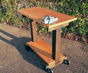 Traveler Workbench With Adjustable Feet and Cerused Oak Legs