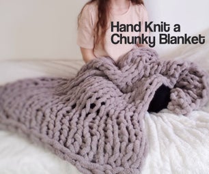 Easy Chunky Hand-Knitted Blanket in One Hour
