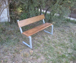 A Bench for the Garden With Scrapped Steel and Wood