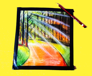 Forest Landscape With Crayon's Shade Technique