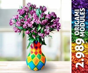 WATERPROOF Rainbow Origami Vase