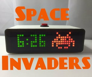 Animated Space Invaders Clock