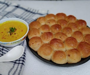 Vegan Roasted Cauliflower Soup and Cheesy Garlic Rolls
