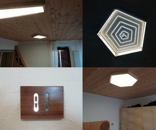Wooden LED Panels and Touch Buttons for House Lighting System 