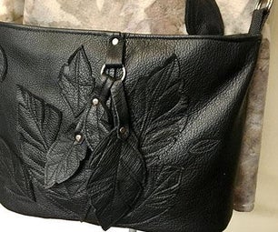 Up-Cycled Leather Leaf Bucket Purse