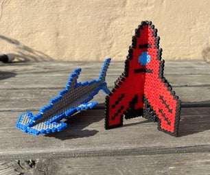 Fom 2d to 3d - How to Make Semi-3D Hammerhead Shark or Rocket With Hama Beads