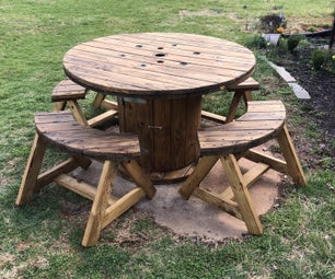 Wooden Spool Patio Table