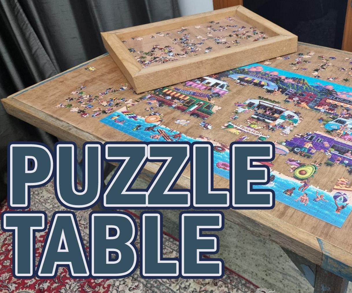 Puzzle Table and Puzzle Piece Sorting Trays