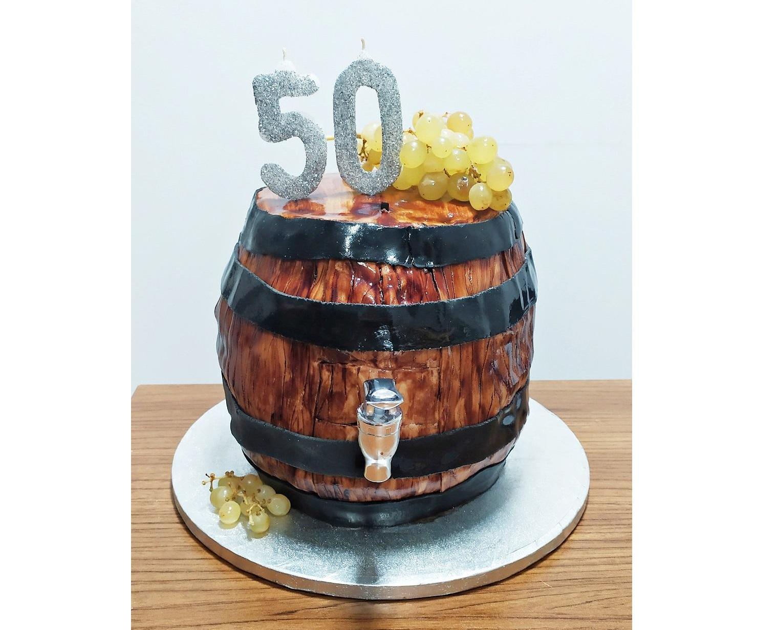 Wine Barrel Cake With a Working Tap