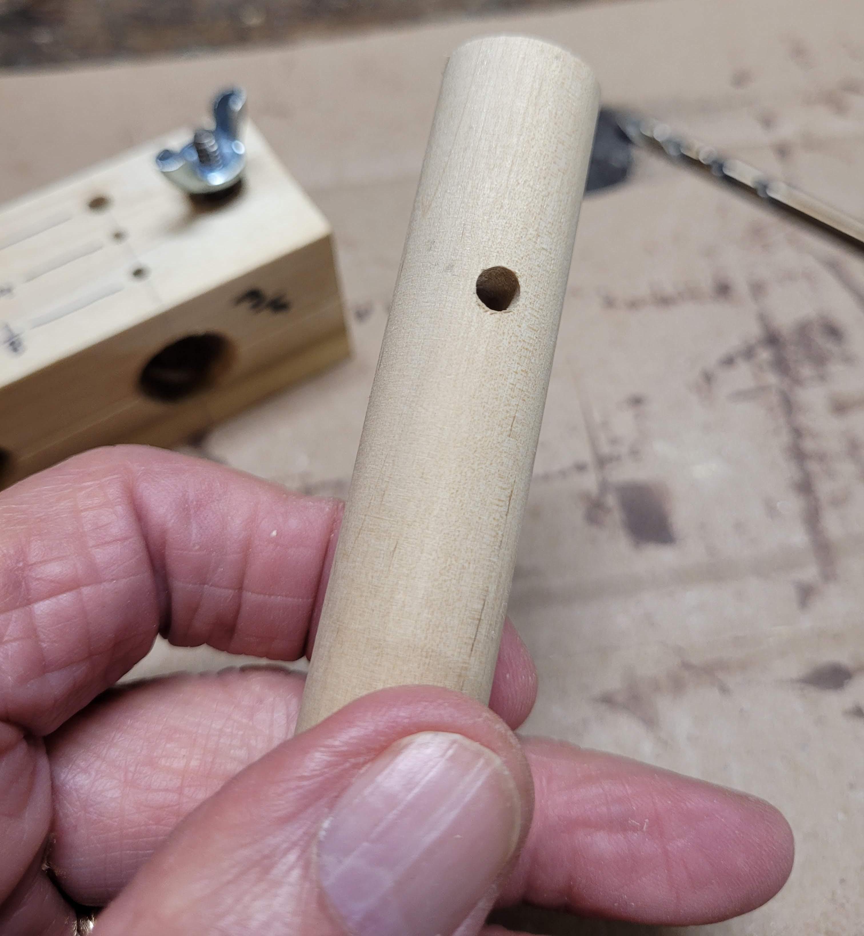 Drill a Hole in the Middle of a Dowel
