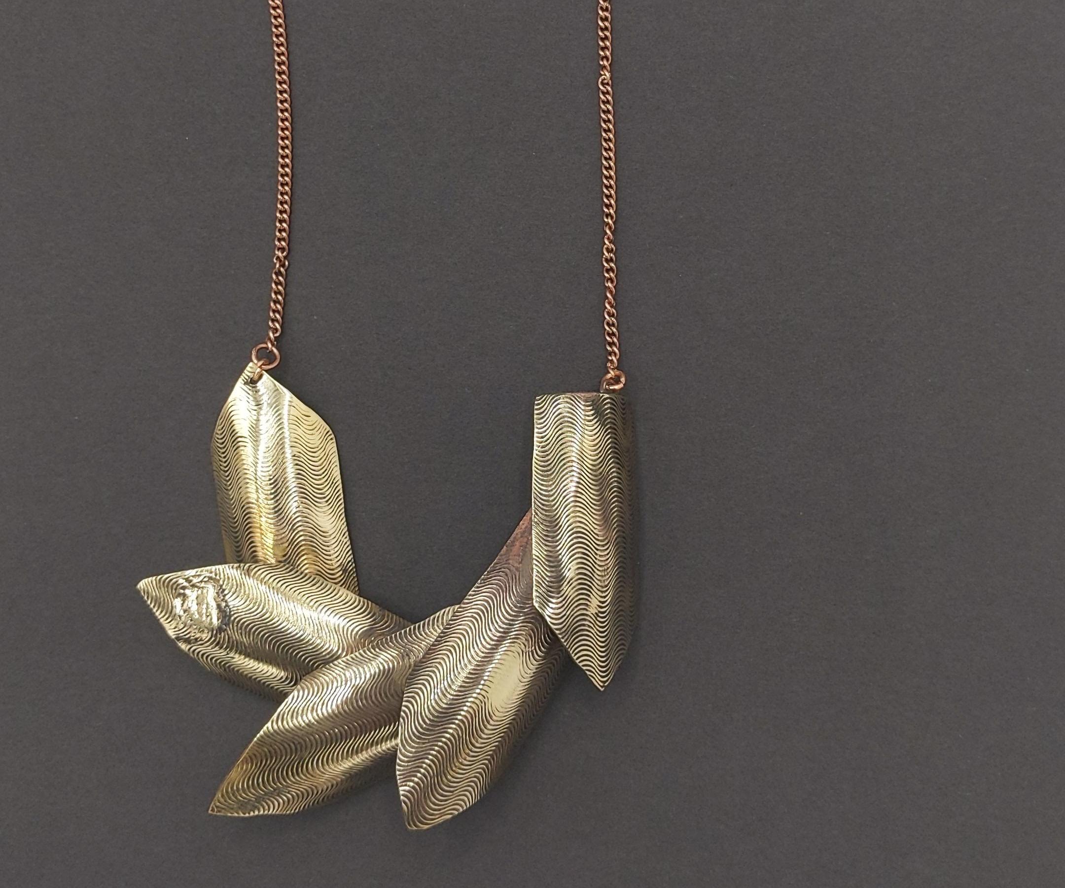 Linked Metal Fish Scale Necklace