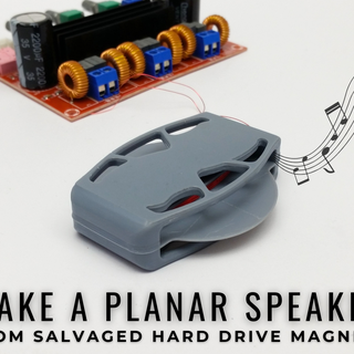 Planar Speaker From Old Hard Drive Magnets
