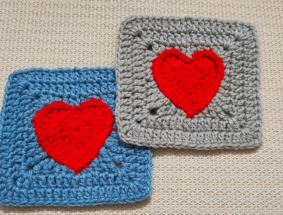 How to Make a Crochet Heart to Solid Granny Crochet Square