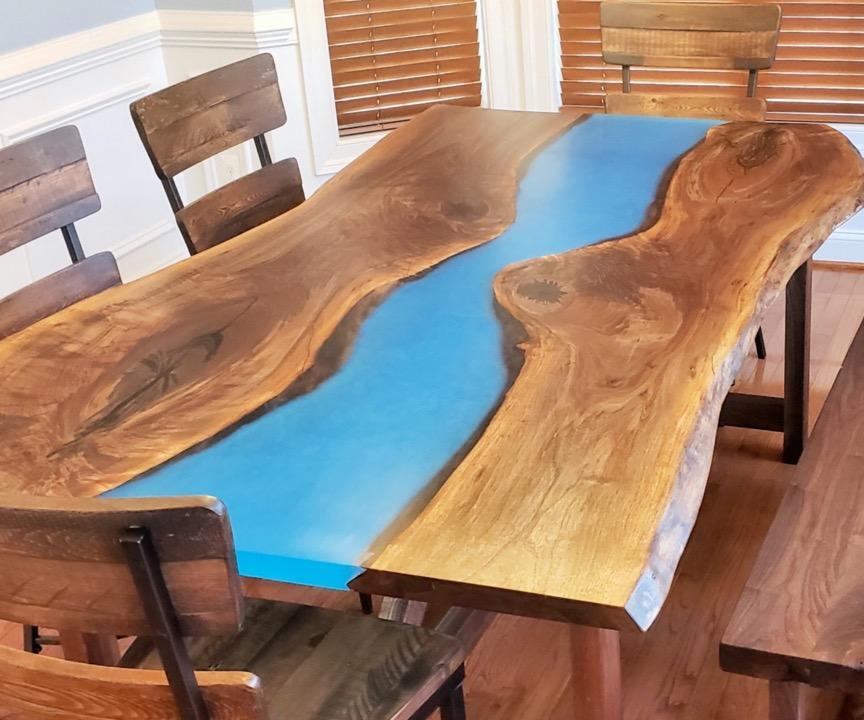 DIY Walnut Epoxy Dining Table