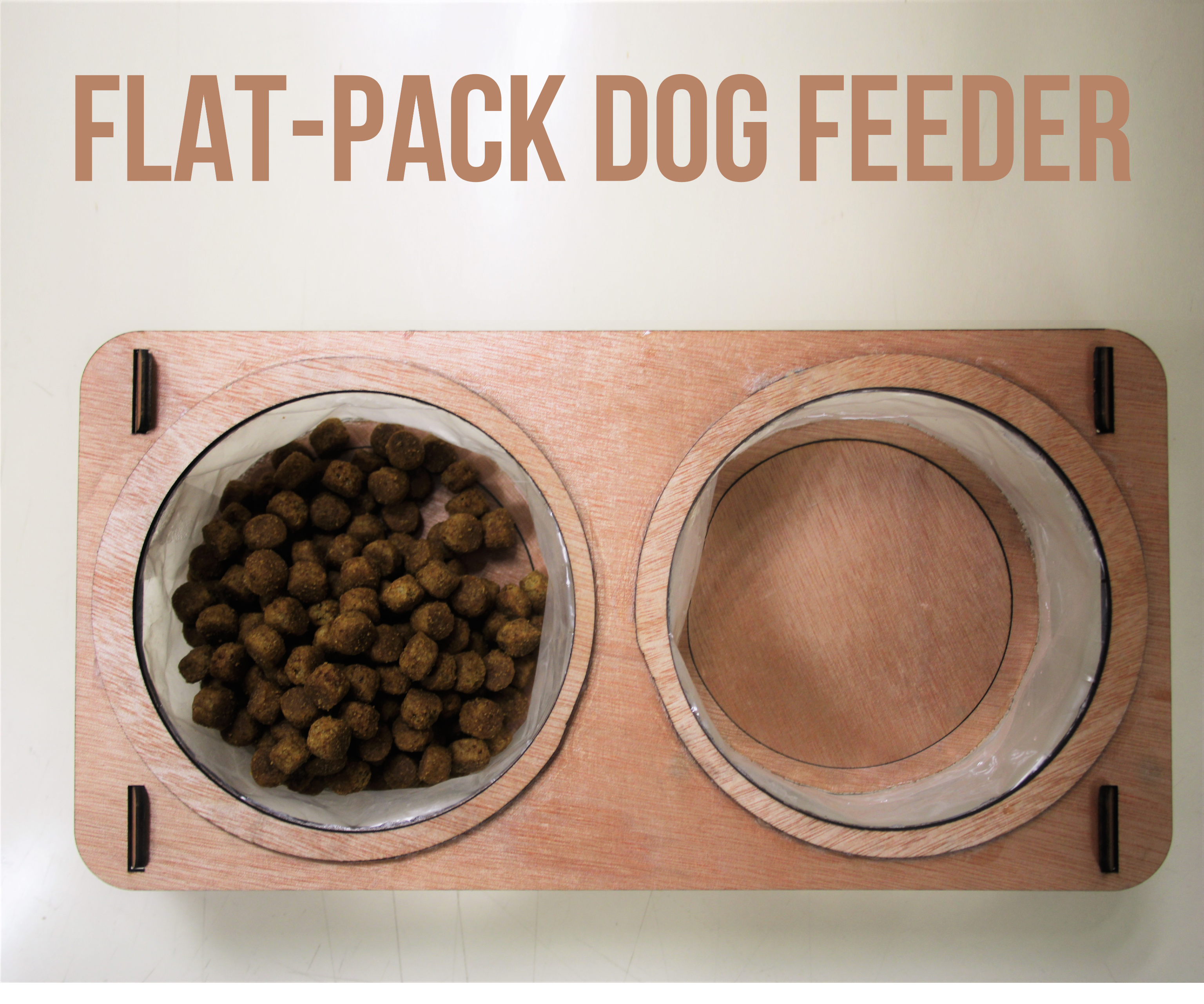 Flat-Pack Portable Dog Feeder