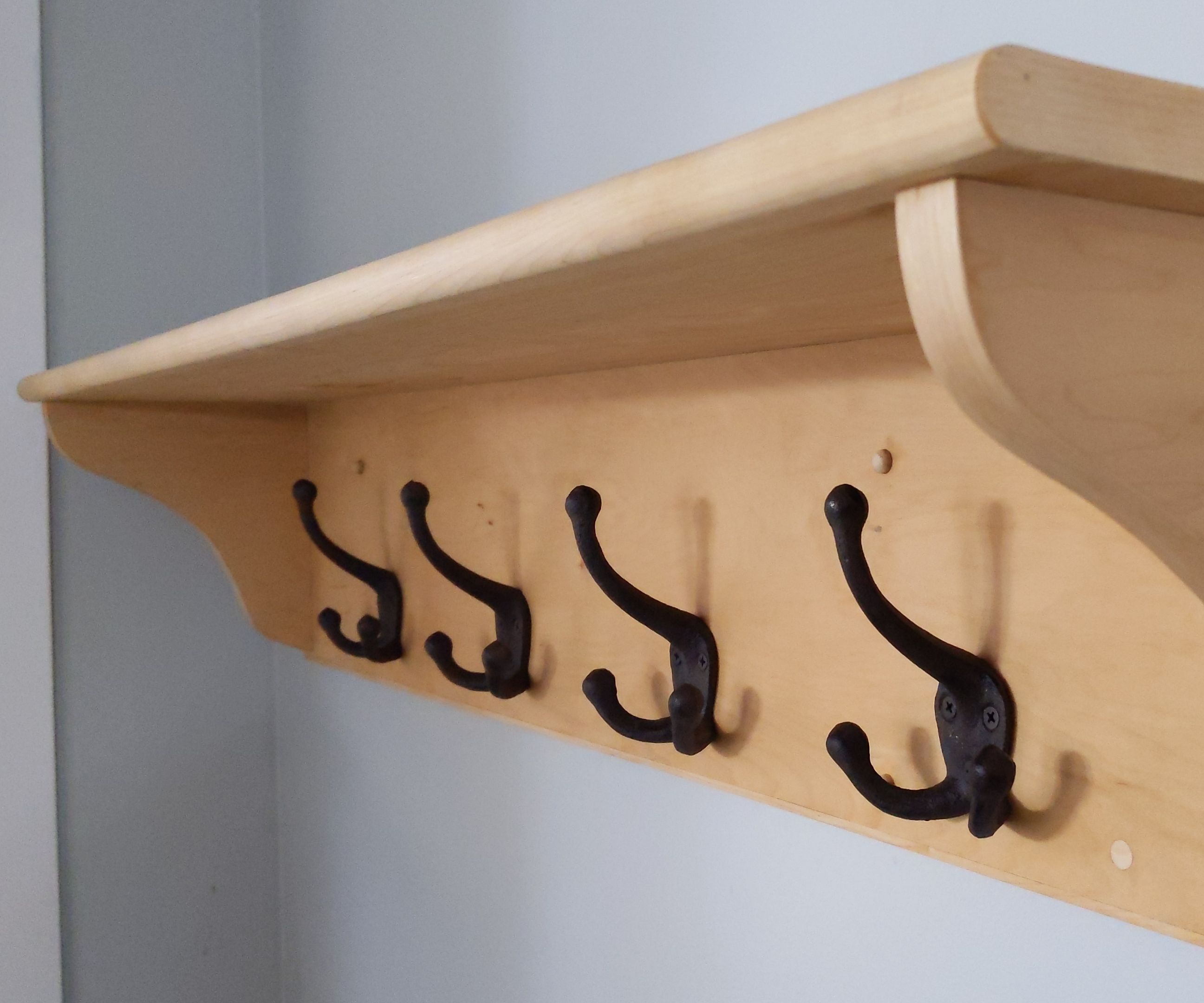 Coat Rack and Shelf - Maple Plywood and Steam Bending