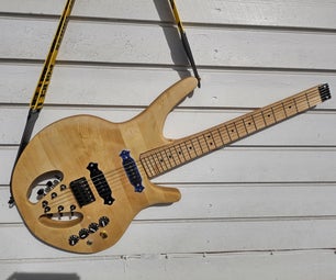 Headless Electric Manta Shaped Guitar With Plain Tuners