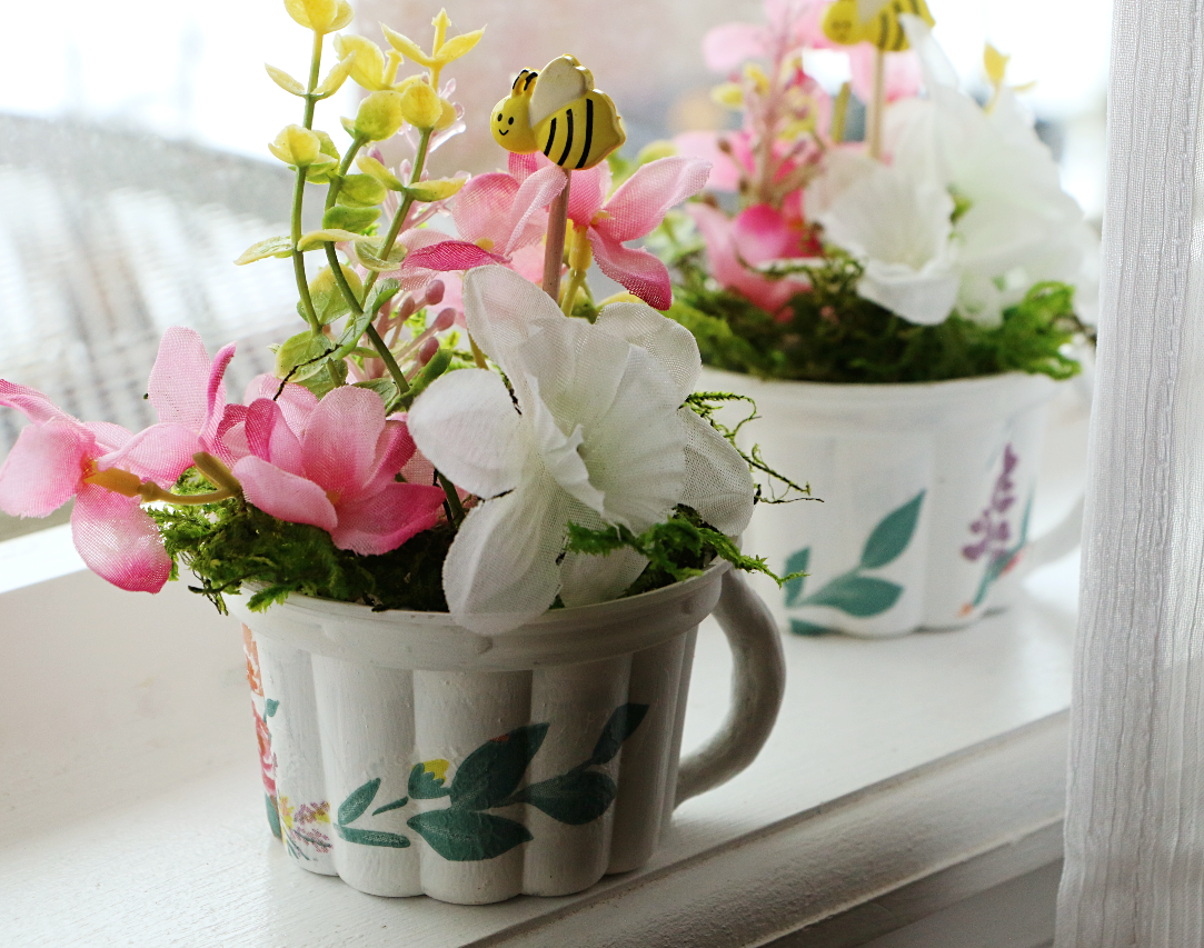 Transforming Ice Cream Cups: DIY Spring Tea Cup Floral Arrangements