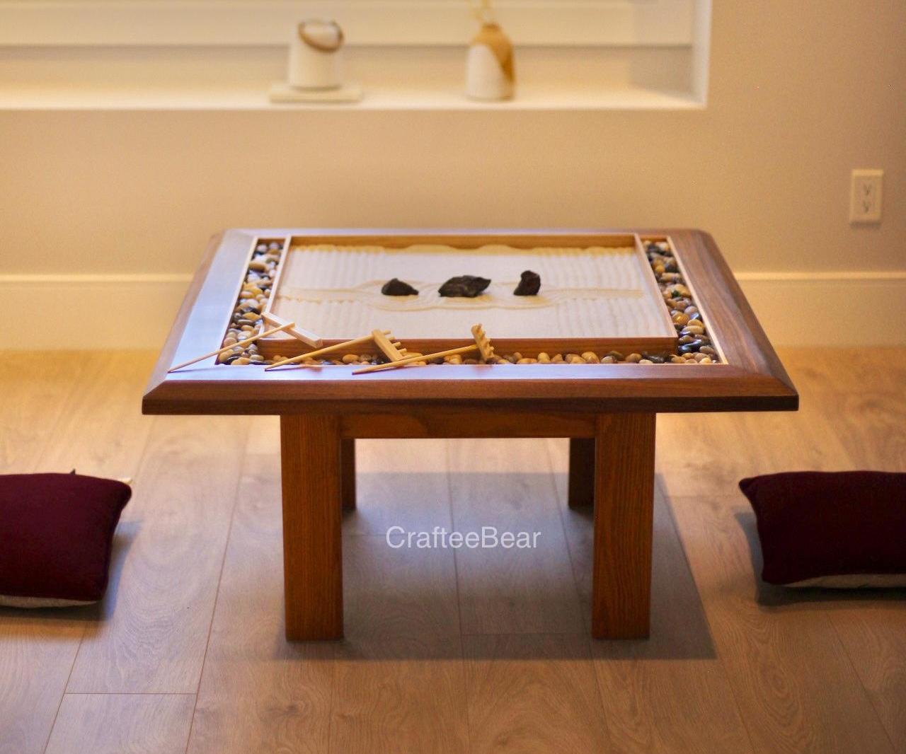 Japanese Zen Garden Table Made From Old Furniture