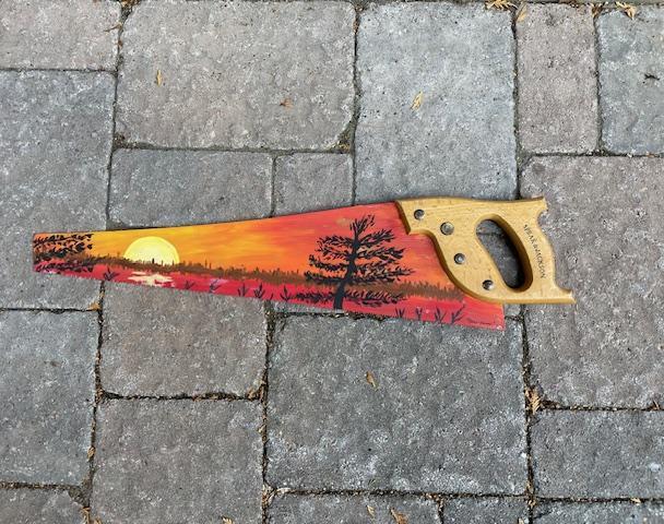 “SUNSET” PAINTED SAW