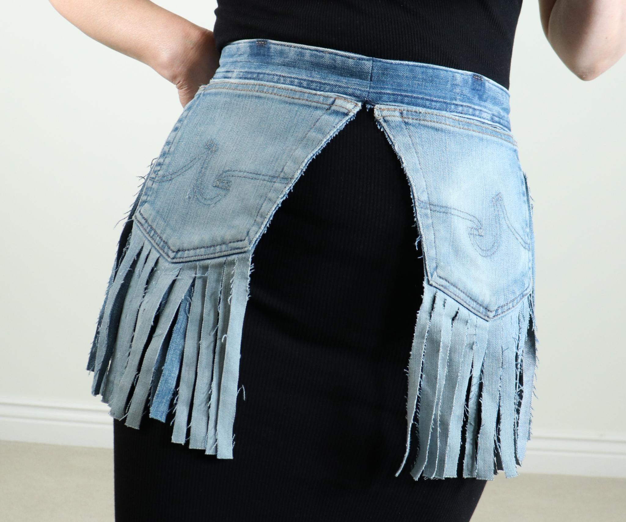 Make Denim Belts With Pockets With Your Old Jeans