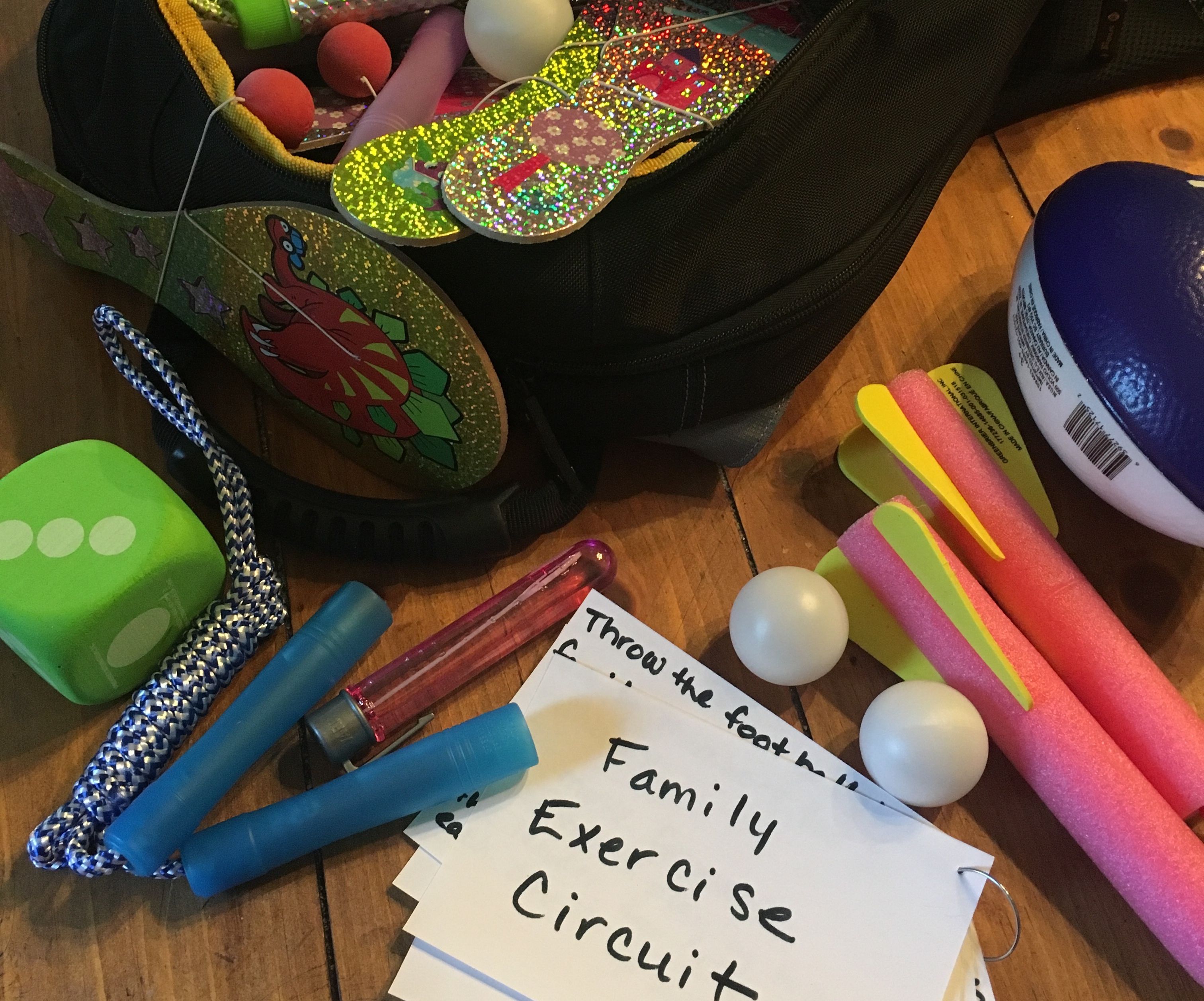 Family Exercise Circuit in a Backpack