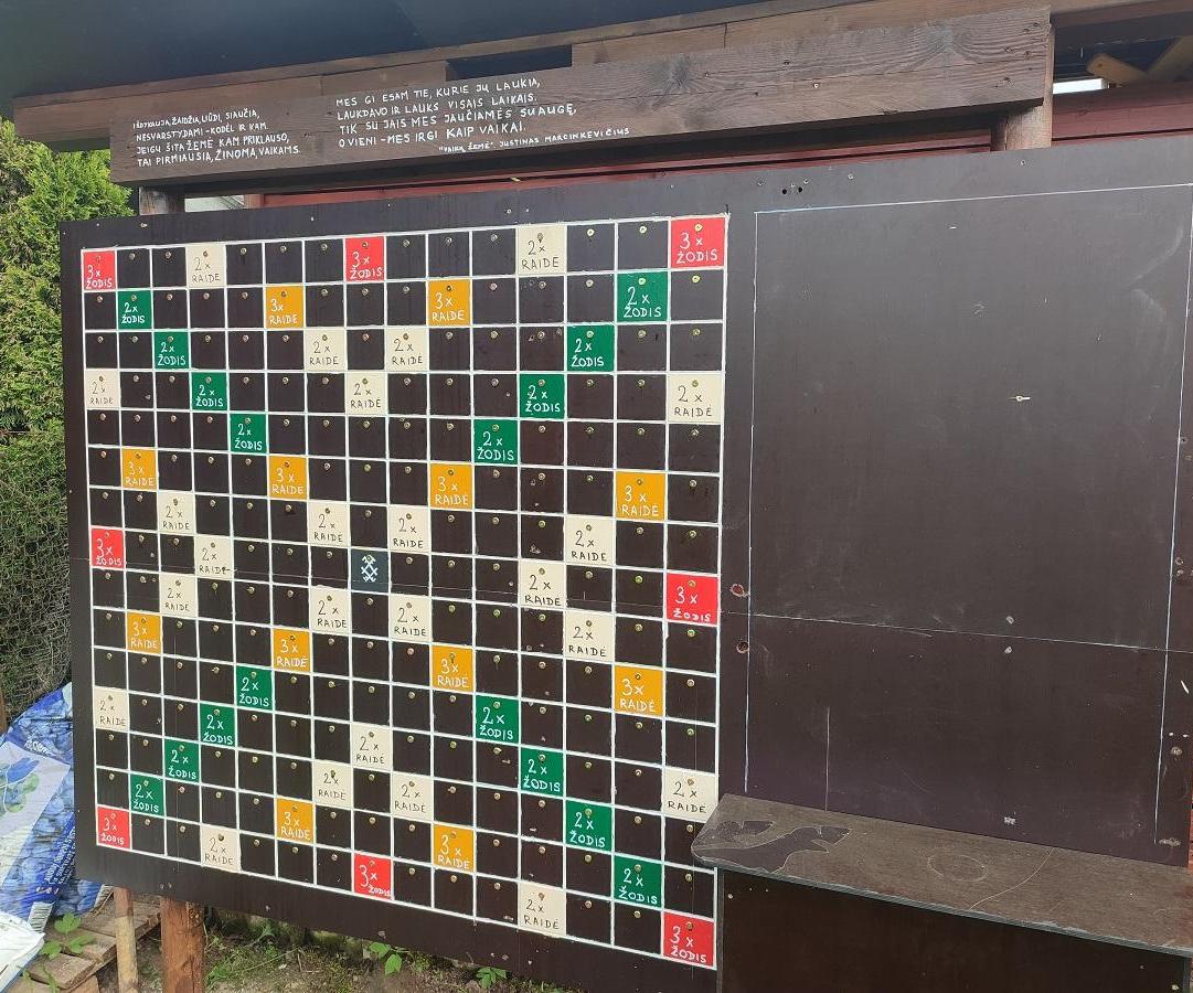 Magnetic Scrabble Board for the Backyard
