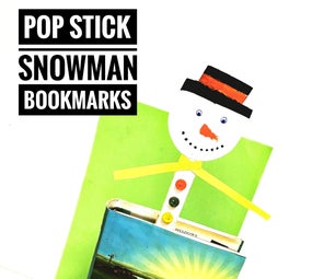 Pop Stick Snowman Bookmarks