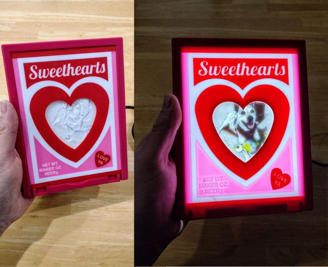Sweethearts Candy Lightbox W/ Color Lithophane