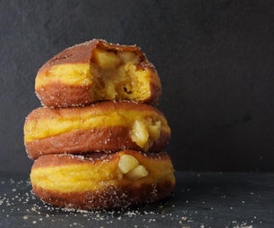 Pumpkin Dough Donuts With Apple Pie Filling