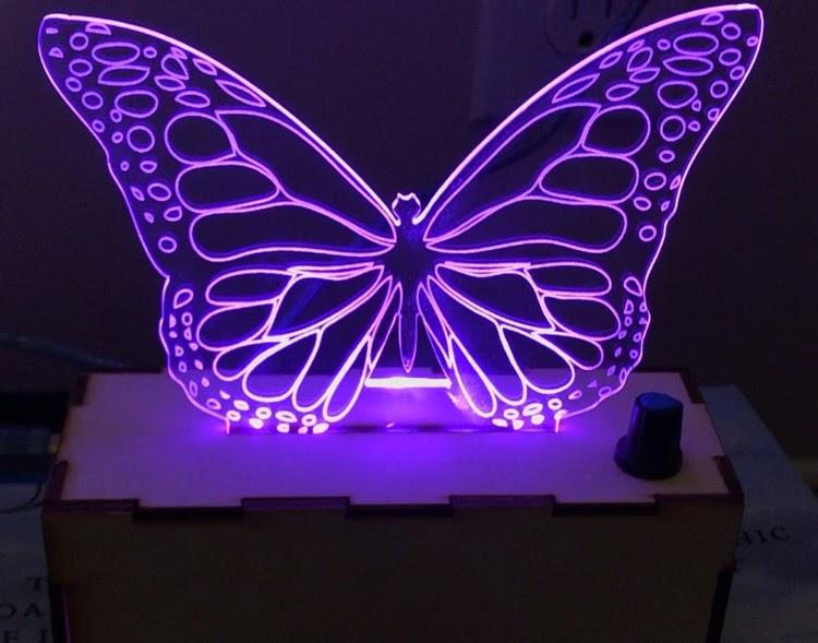 Enchanting Flutter: Multicolor LED Edge-Lit Butterfly