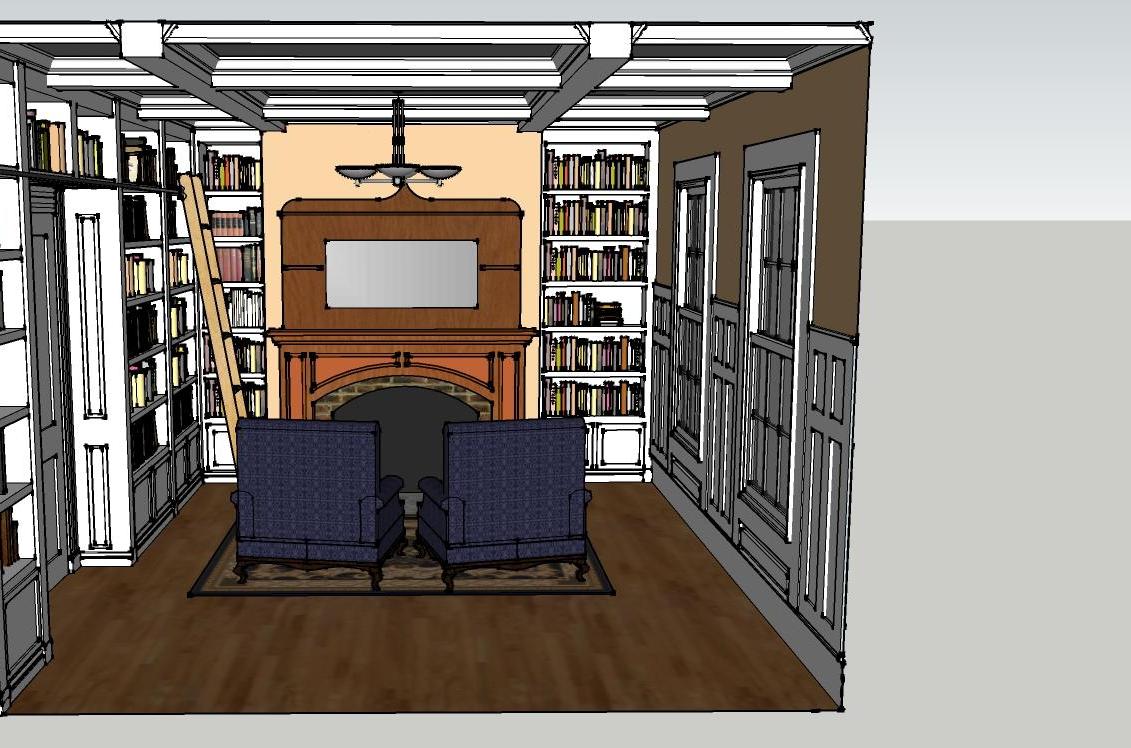 Home Library Bookcases and Cabinets Room Renovation