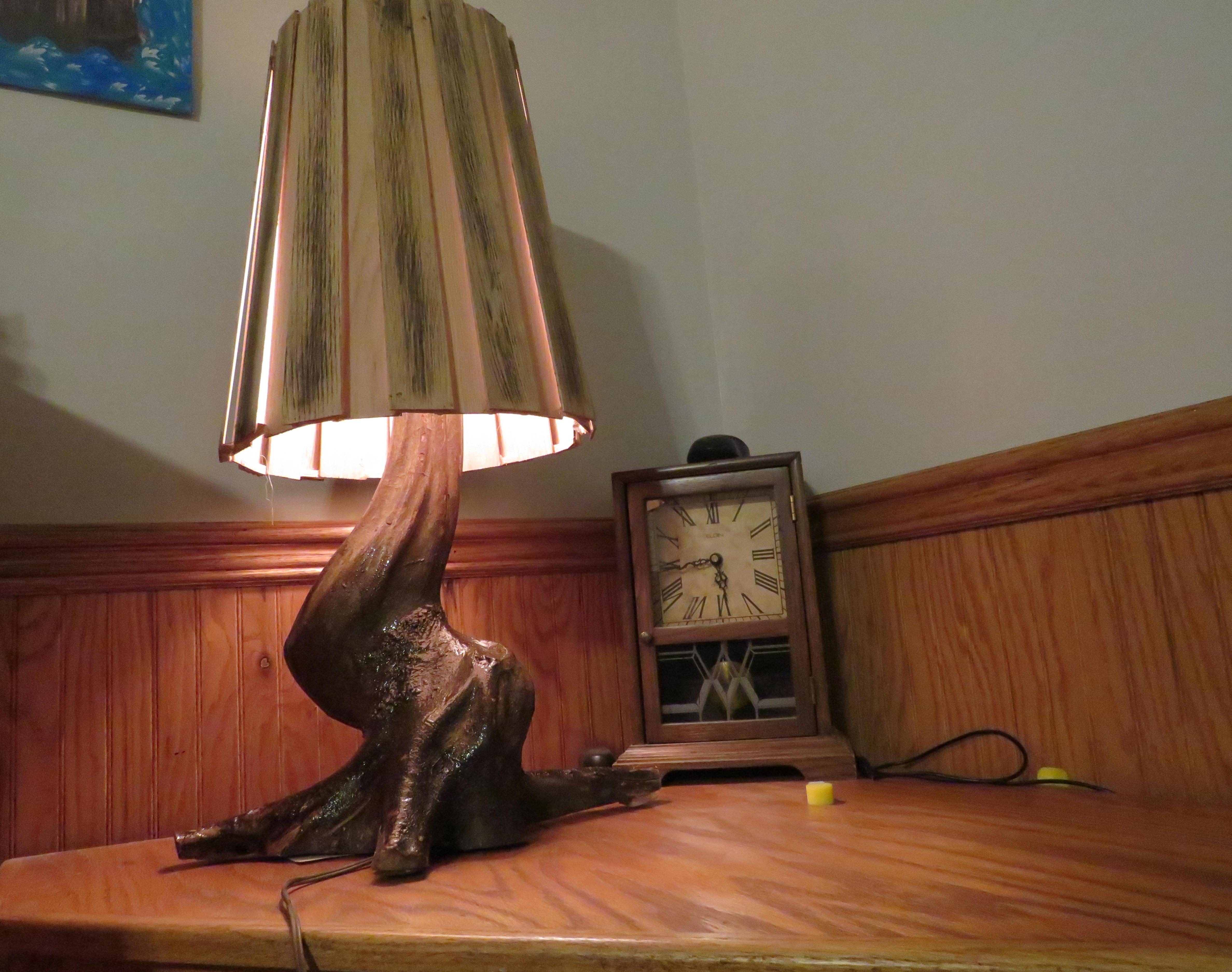 Muscle Wood Lamp Base With Burnt Wood Shade 10 Steps