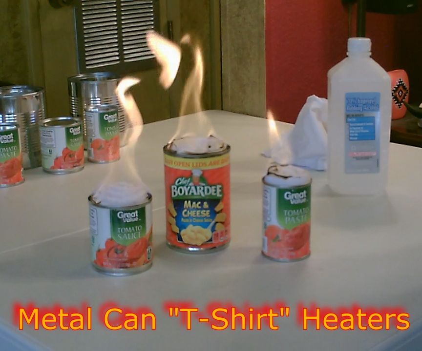Metal Can (T-Shirt) Heater - Rolled Wick Heater - SHTF/Survival Heater 