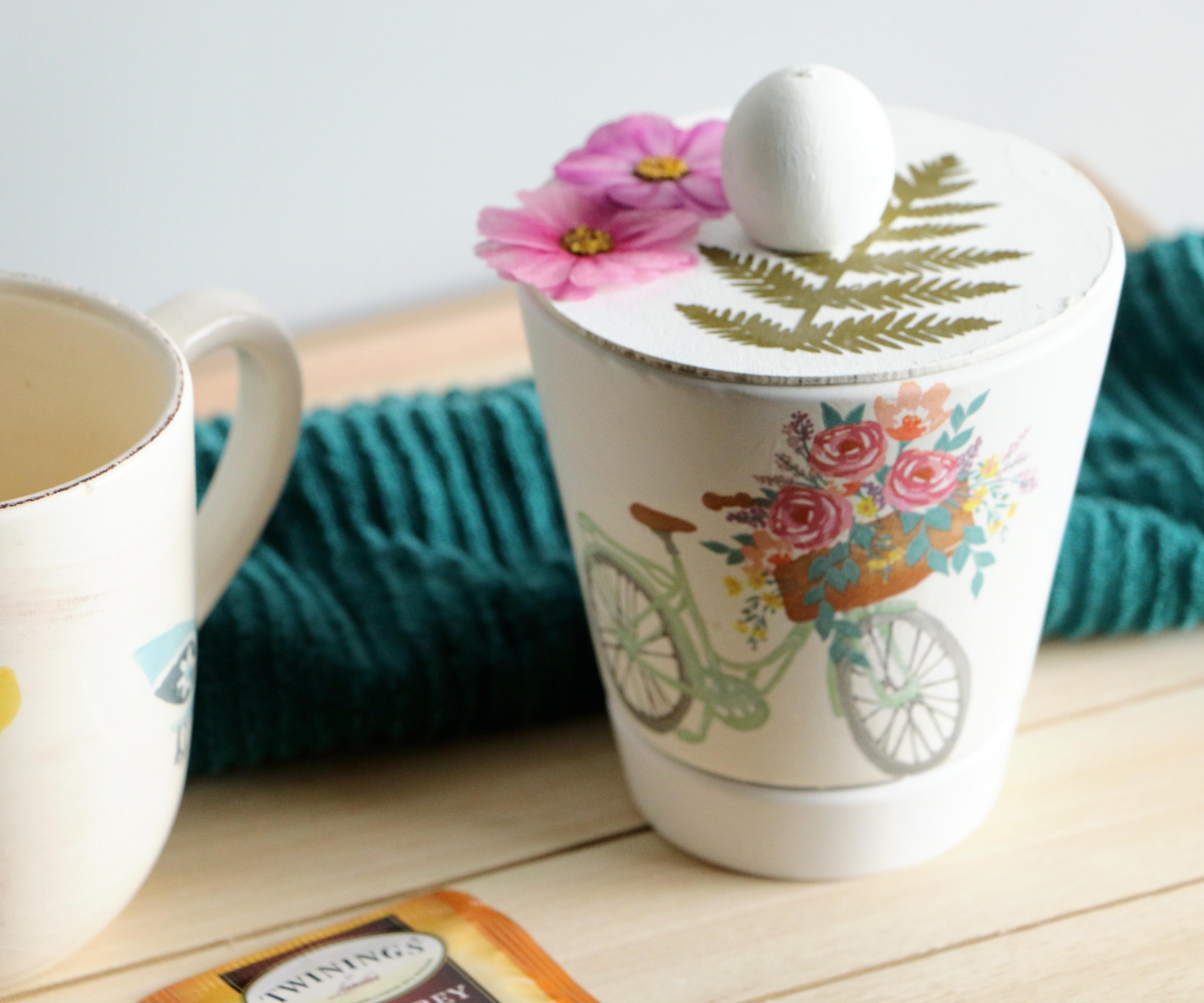 How to Make a Charming Tea Bag Holder Using a Garden Pot and Wood Circle