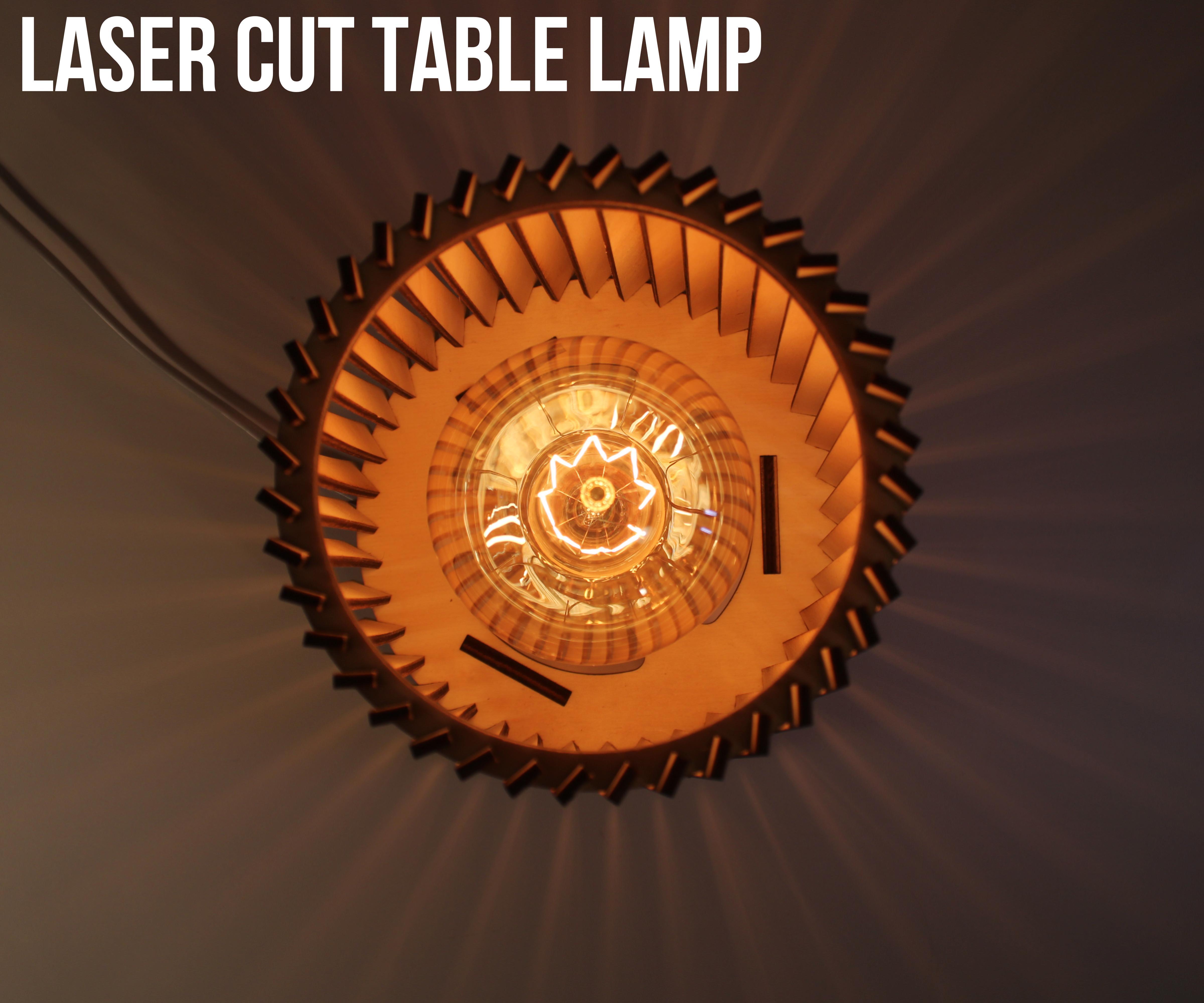 Laser Cut Wooden Table Lamp
