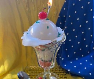 Ice Cream Sundae With a Cherry on Top Candle