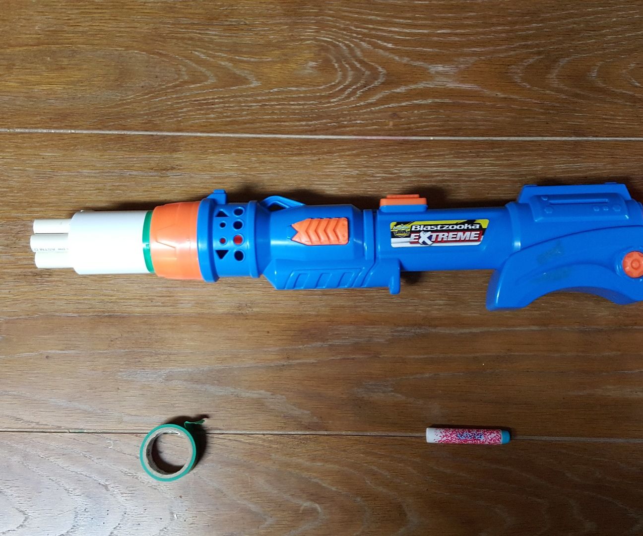Convert a Blastzooka into a 6-dart Nerf super shotgun