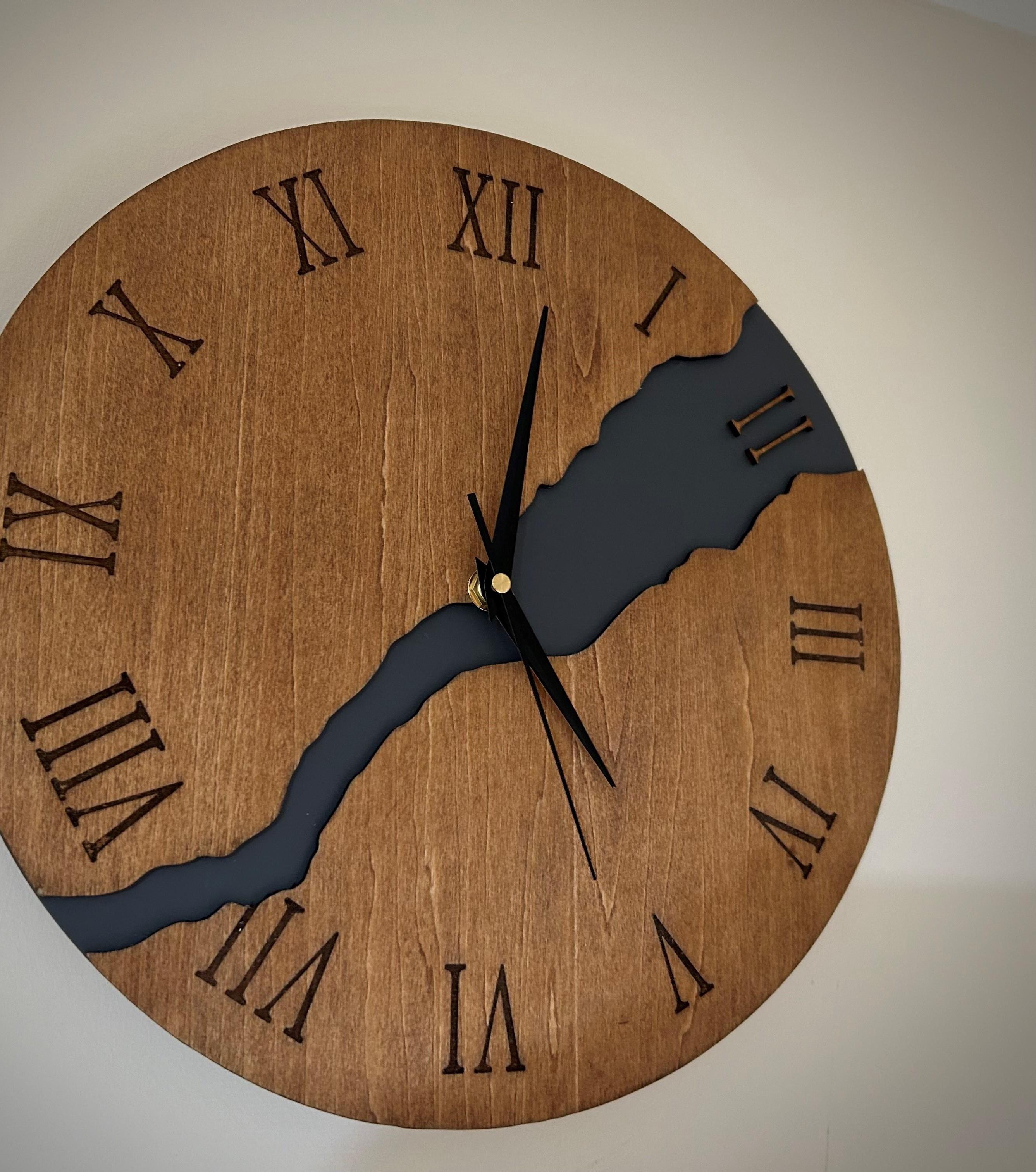 Acrylic and Wood River Clock