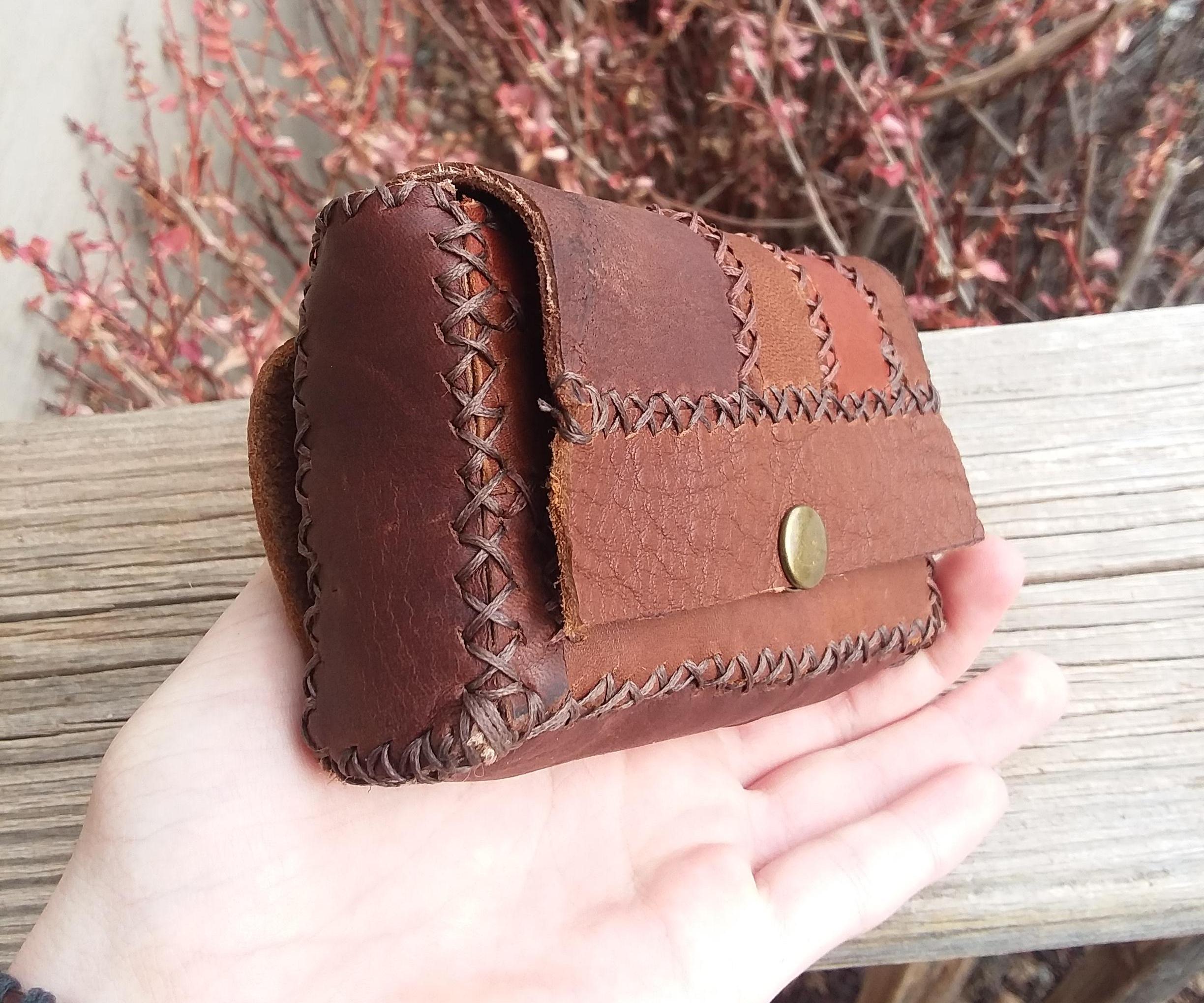 Belt Pouch From Leather Scraps 