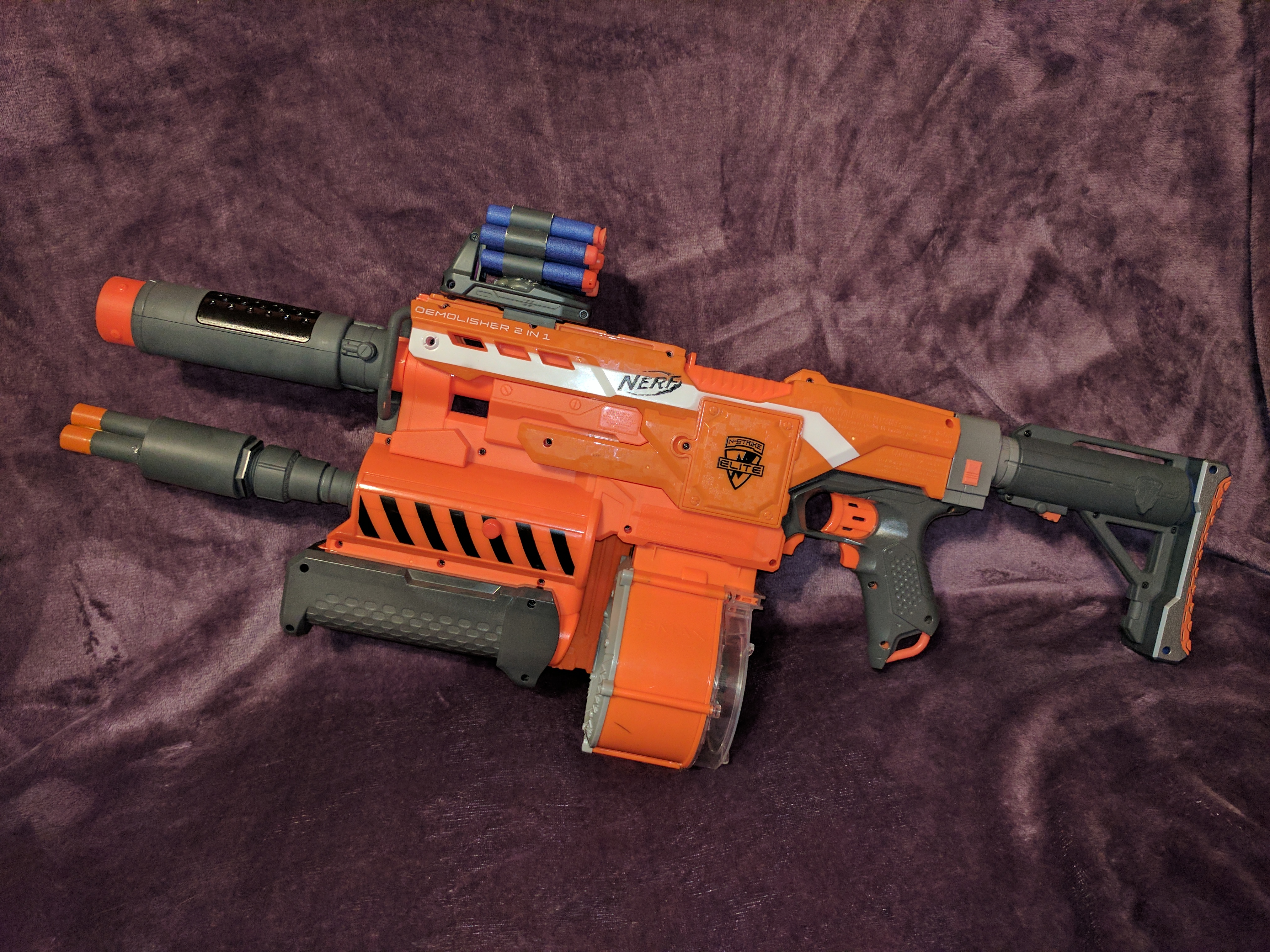 Nerf Demolisher With Integrated Shotgun