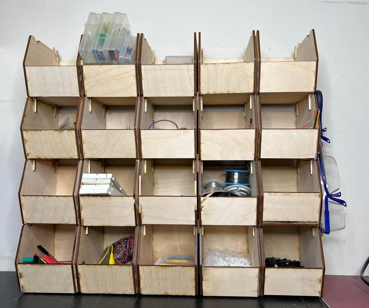 DIY Laser Cut Desk Organizer Stackable Boxes (Linbins)