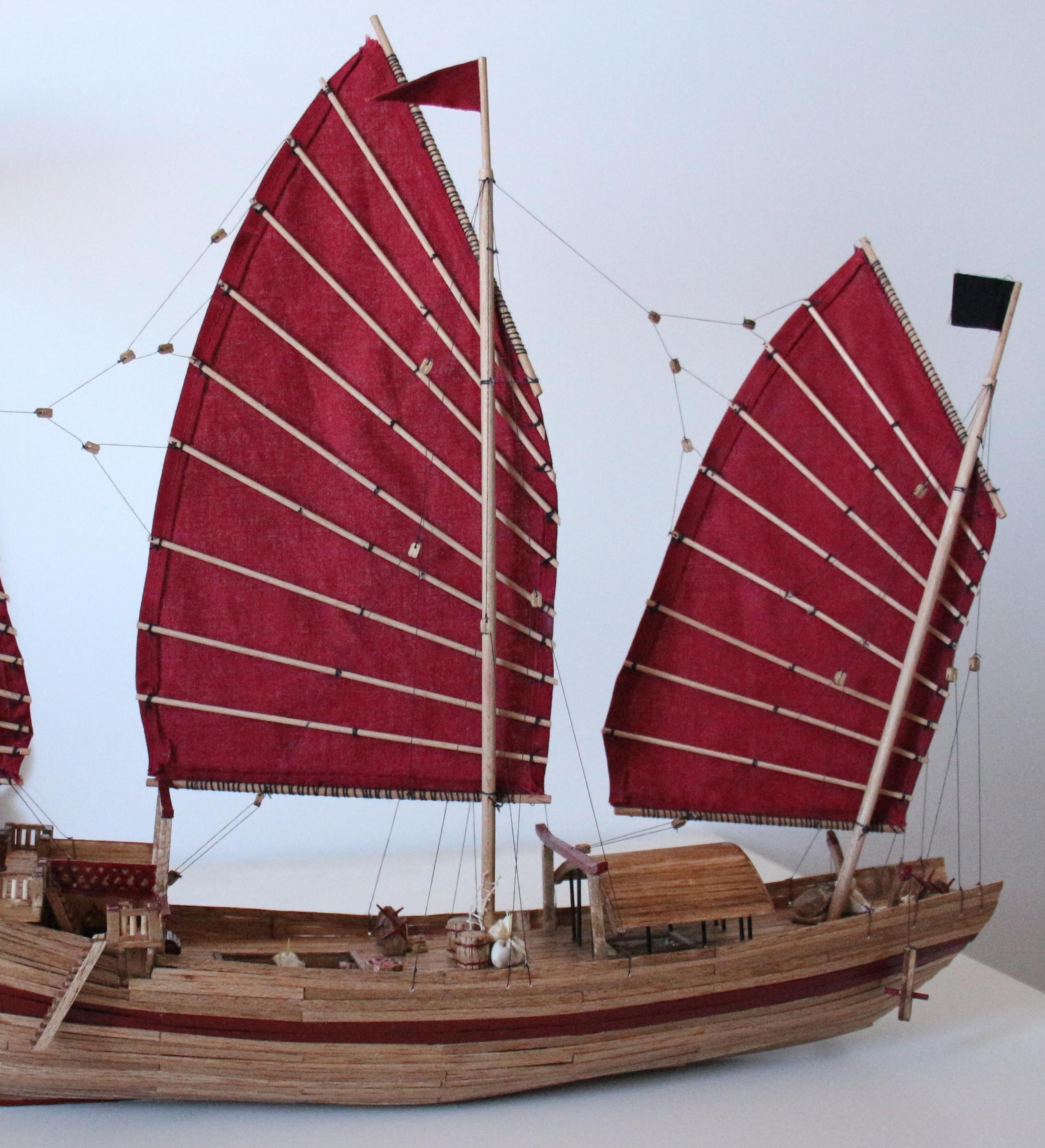 Made a Chinese Pirate Junk Ship Out of Balsa Wood